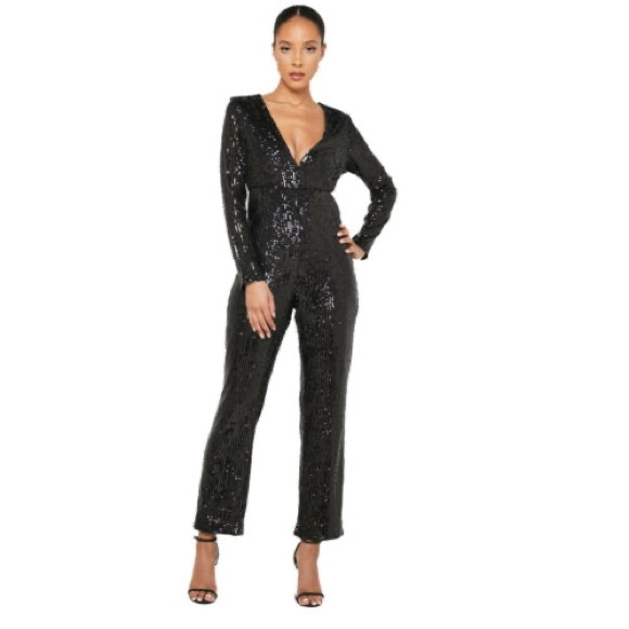 Dita Sequin Long Sleeve Jumpsuit BARDOT size XS - Picture 1 of 8